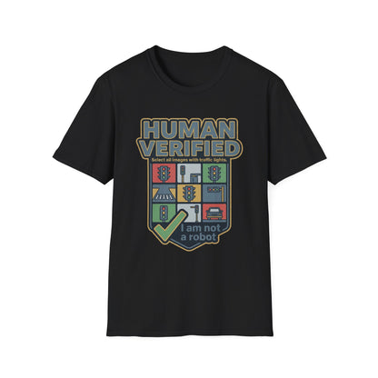 Human Verified T-Shirt — "I Am Not a Robot" CAPTCHA Graphic Tee