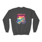 Girls Youth Crewneck Sweatshirt - "Dream Life" Tropical Sunset Graphic
