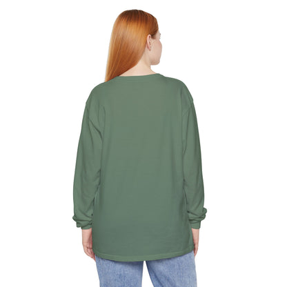 Women’s light green Garment-Dyed Long Sleeve T-Shirt - Eco-Friendly Casual Wear
