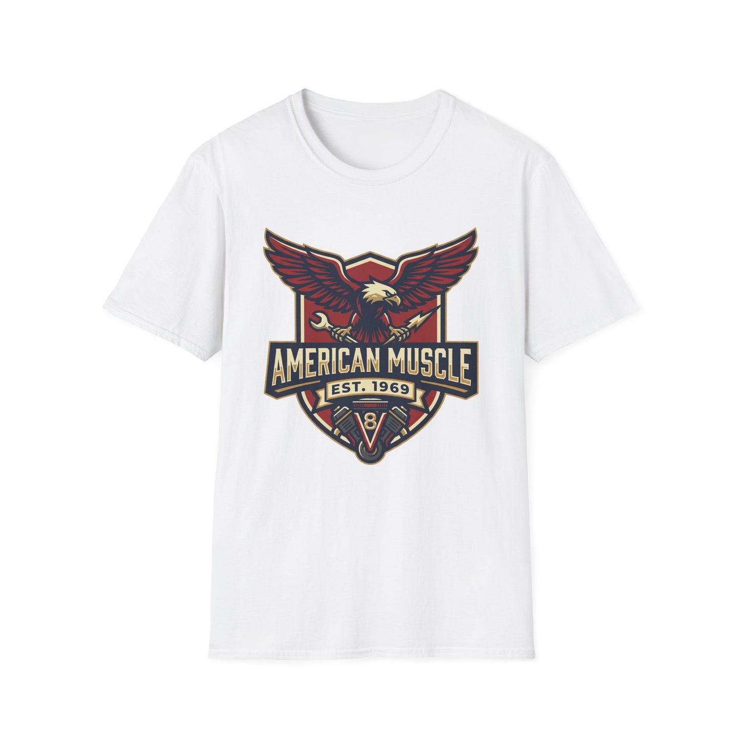 American Muscle Eagle T-Shirt — Vintage V8 Car Lover Tee