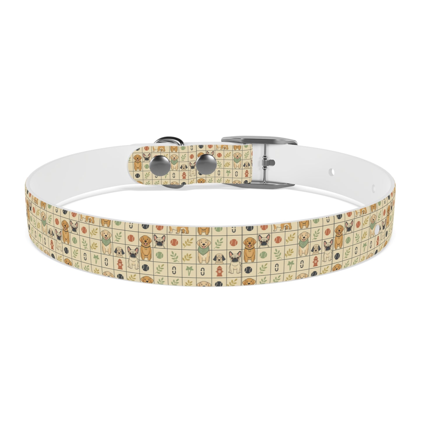 Vintage Puppy Pattern Dog Collar – Cute Retro Dogs & Bones Design