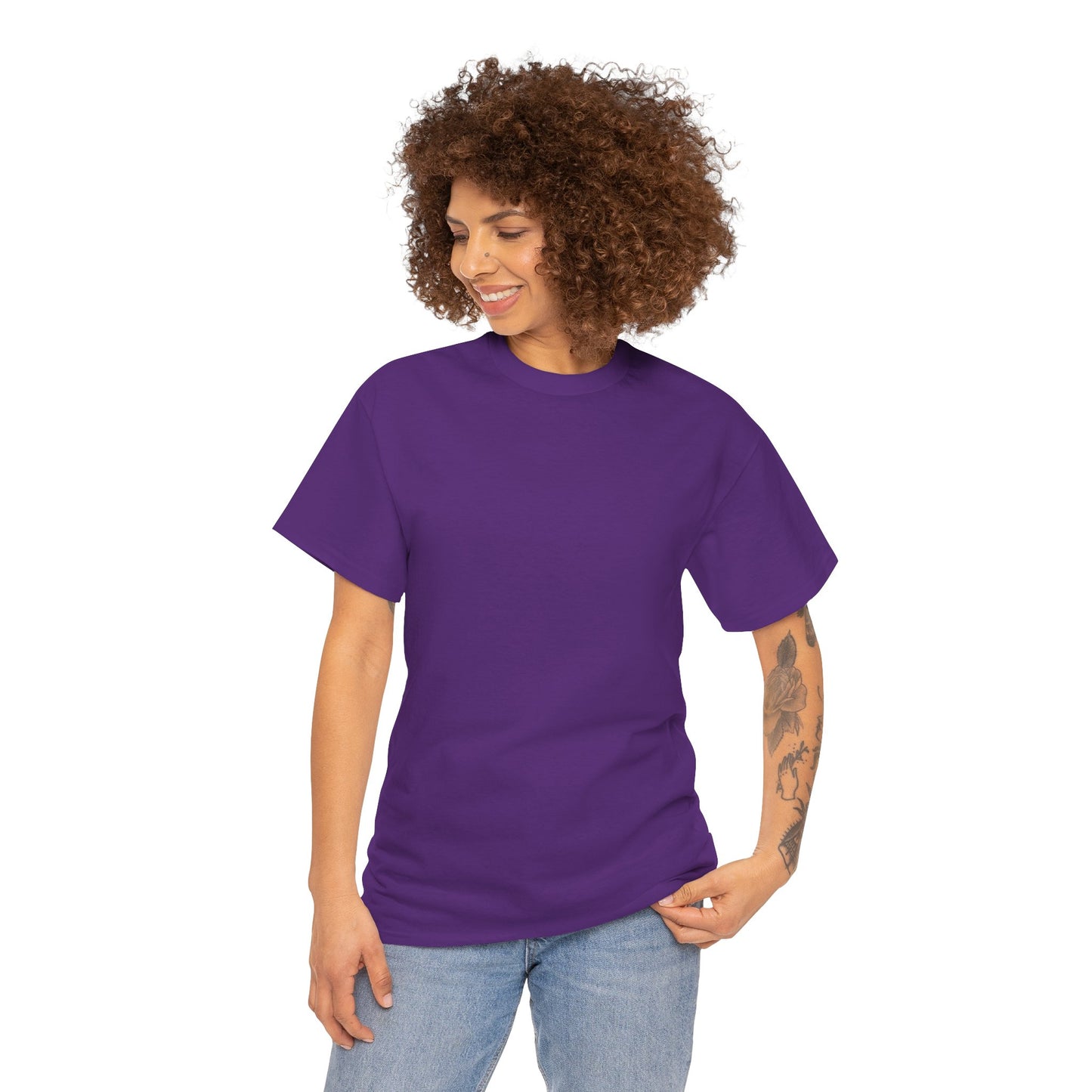 Women’s Vibrant Purple Heavy Cotton Tee - Comfortable Casual Wear