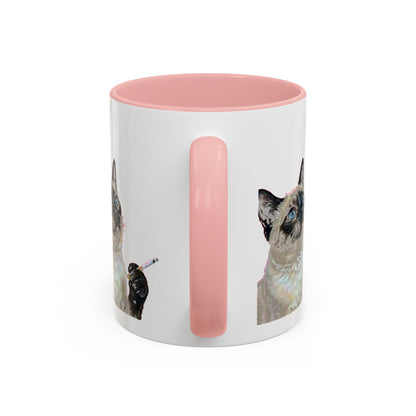 Happy and Dazzling Smoking Cat Accent Coffee Mug — 11/15oz (free shipping)