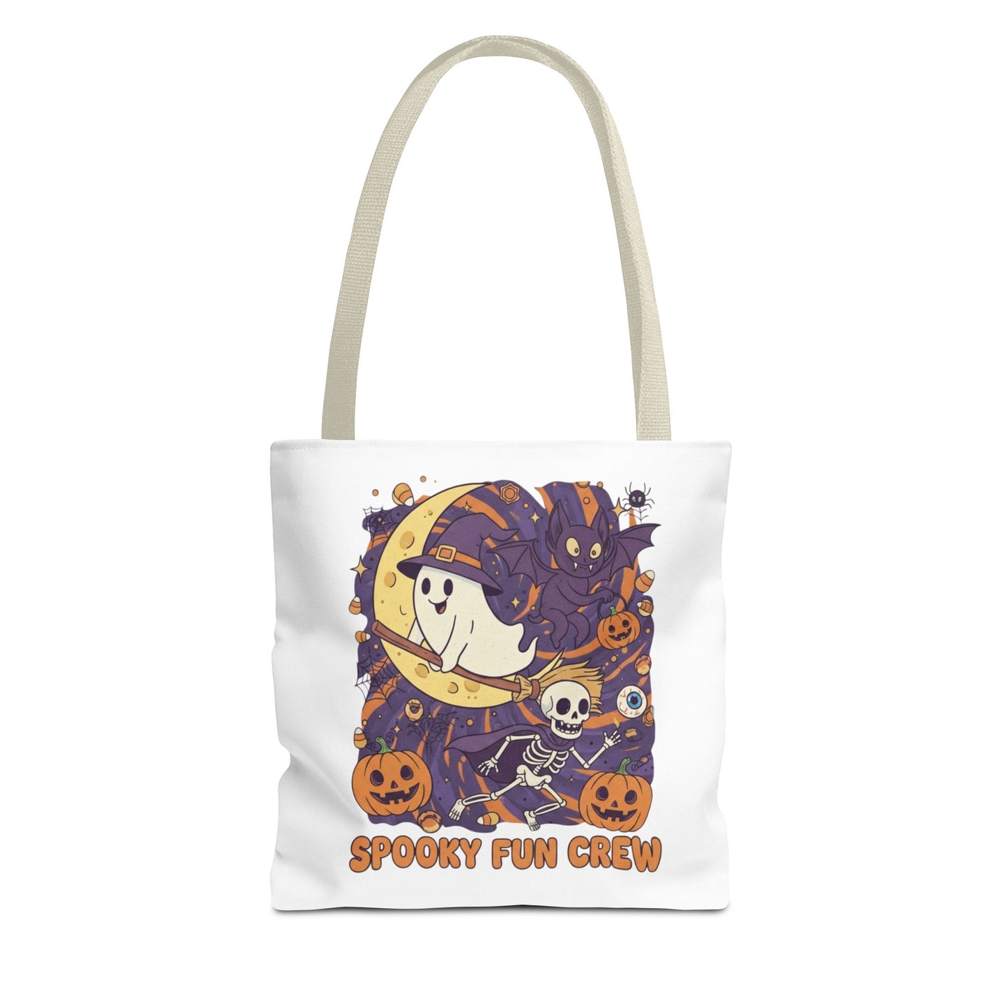 Spooky Fun Crew Halloween Tote Bag, Trick or Treat Bag, Haunted House Accessory, Fall Gift, Party Favor
