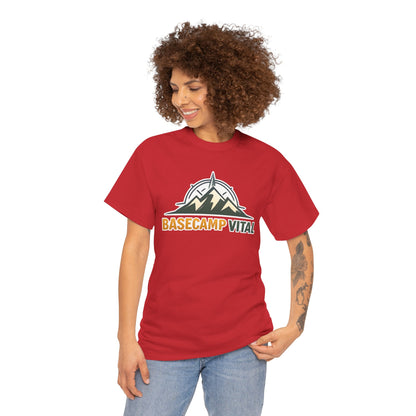 Base Camp Vital Mountain Compass Crewneck T-Shirt | Outdoor Hiking Graphic Tee | Midweight Cotton Trail Shirt (free shipping)