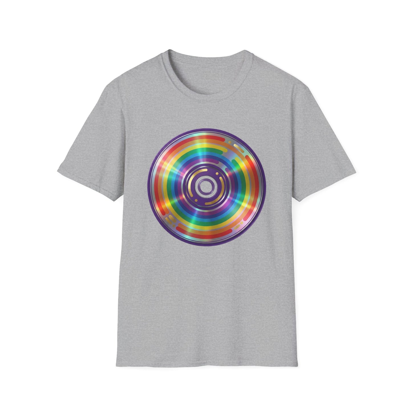 Retro Rainbow CD- Vinyl Record T-Shirt
