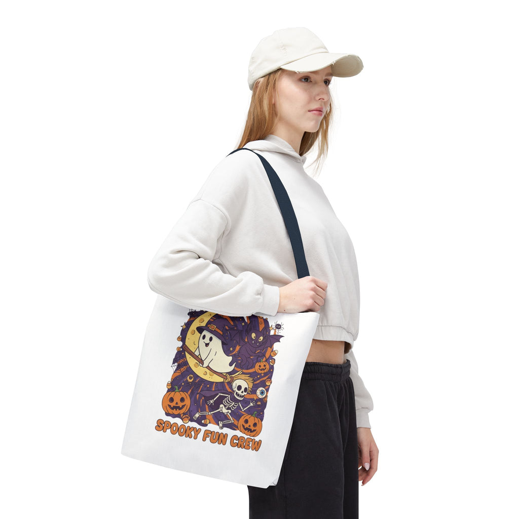 Spooky Fun Crew Halloween Tote Bag, Trick or Treat Bag, Haunted House Accessory, Fall Gift, Party Favor