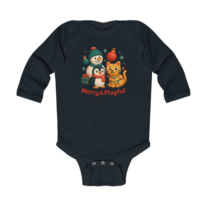 Infant Bodysuit — Merry & Playful Christmas Animal Holiday Onesie