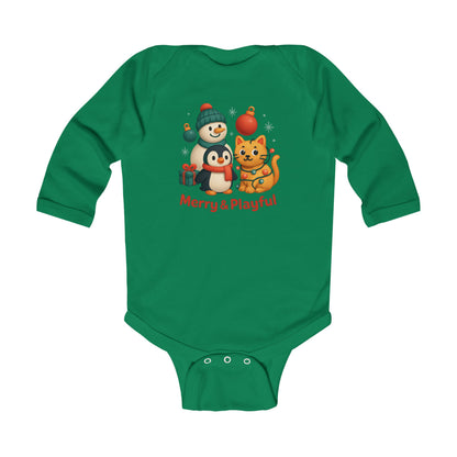 Infant Bodysuit — Merry & Playful Christmas Animal Holiday Onesie