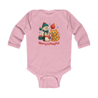 Infant Bodysuit — Merry & Playful Christmas Animal Holiday Onesie