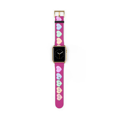 Colorful Valentine’s Day candy Hearts Watch Band - Cute, Adjustable Strap for All Occasions
