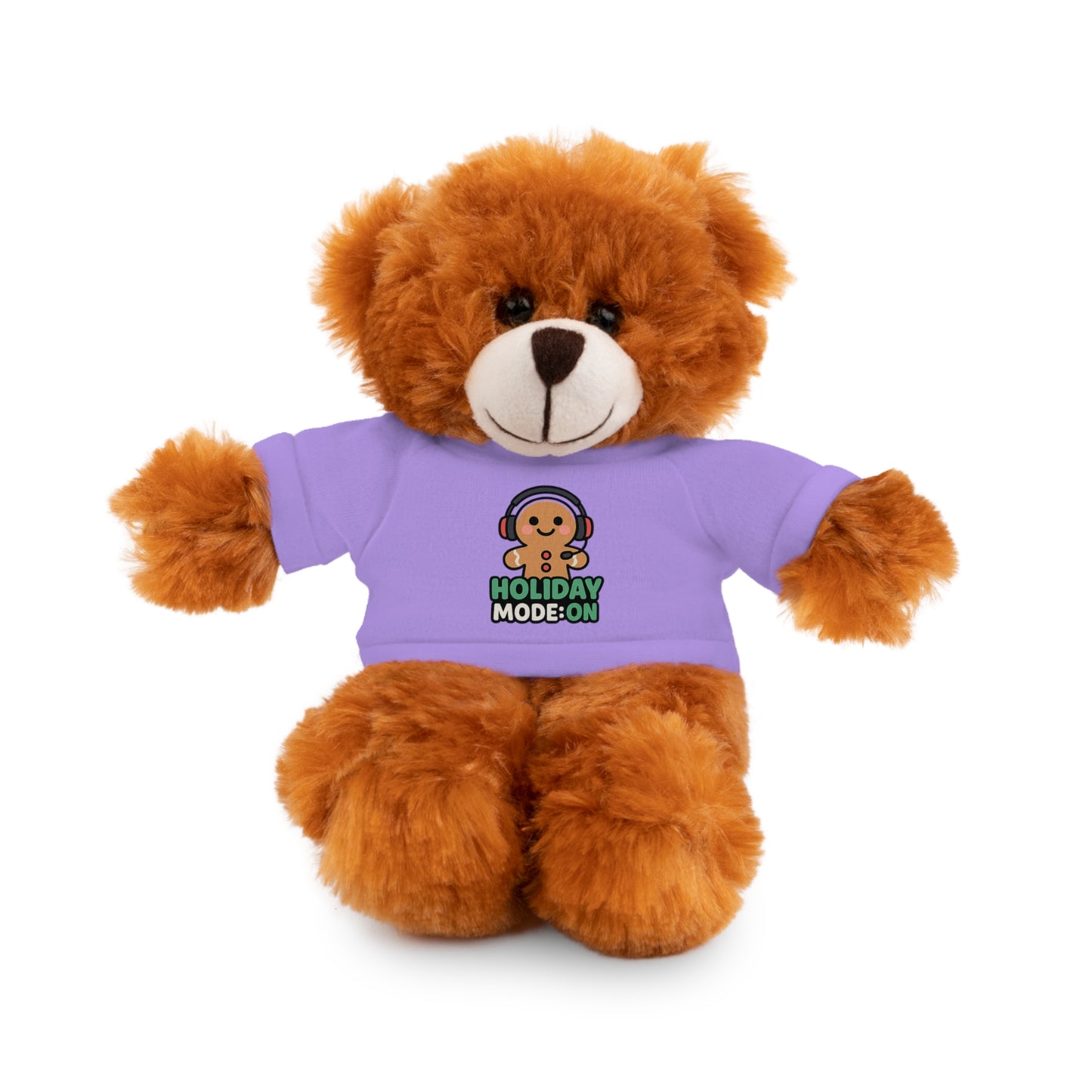 Holiday Mode On Gingerbread Bear Plush with Tee