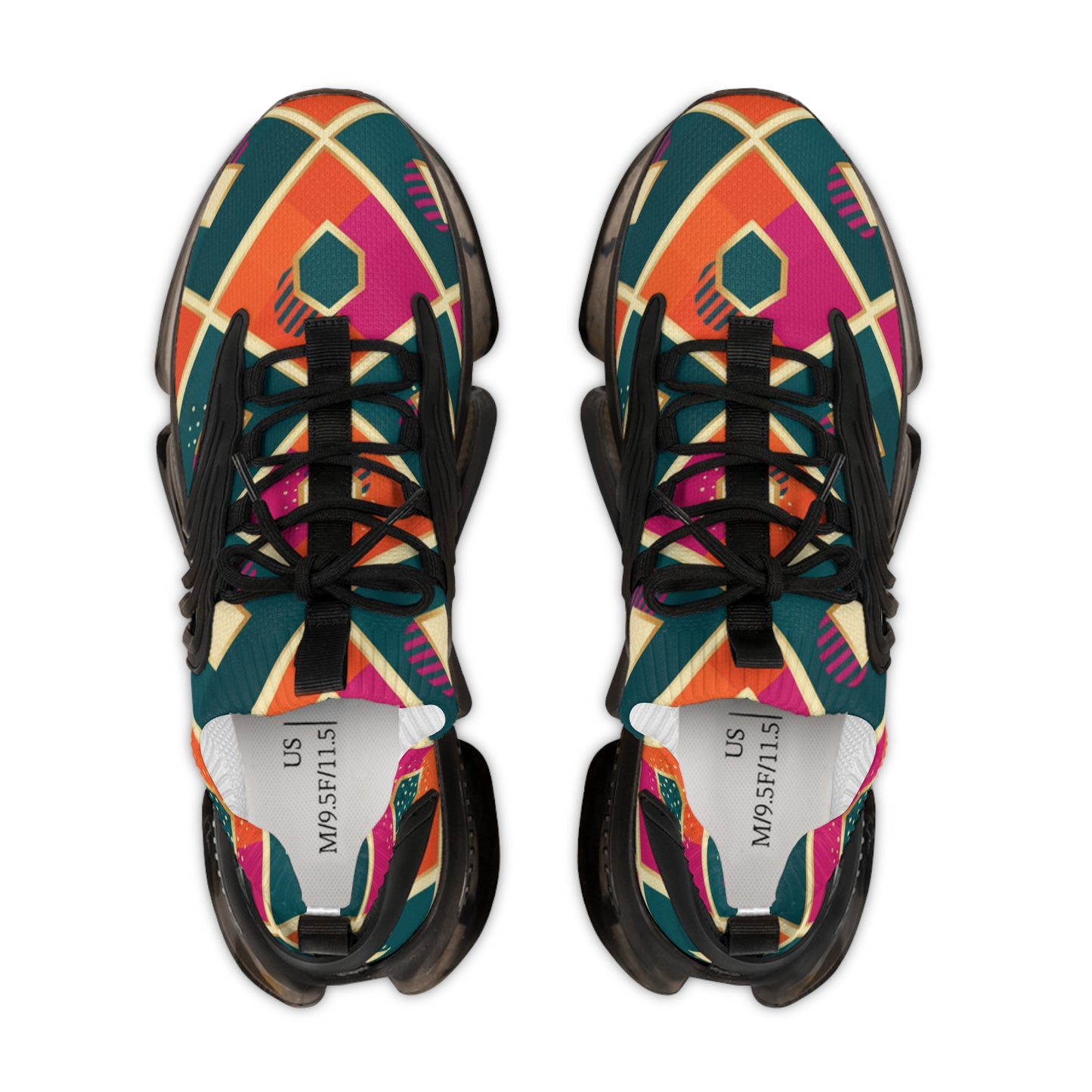 Men's Mesh Sneakers — Colorful Geometric Pattern Athletic Shoes (free shipping)