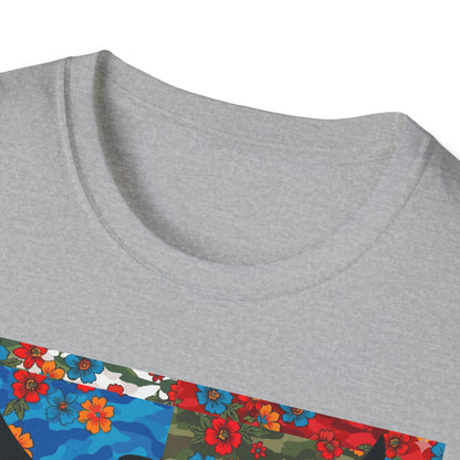 Route 66 Made in USA T-Shirt — Vintage Eagle Floral Roadtrip Tee- camo flower combo T-shirt