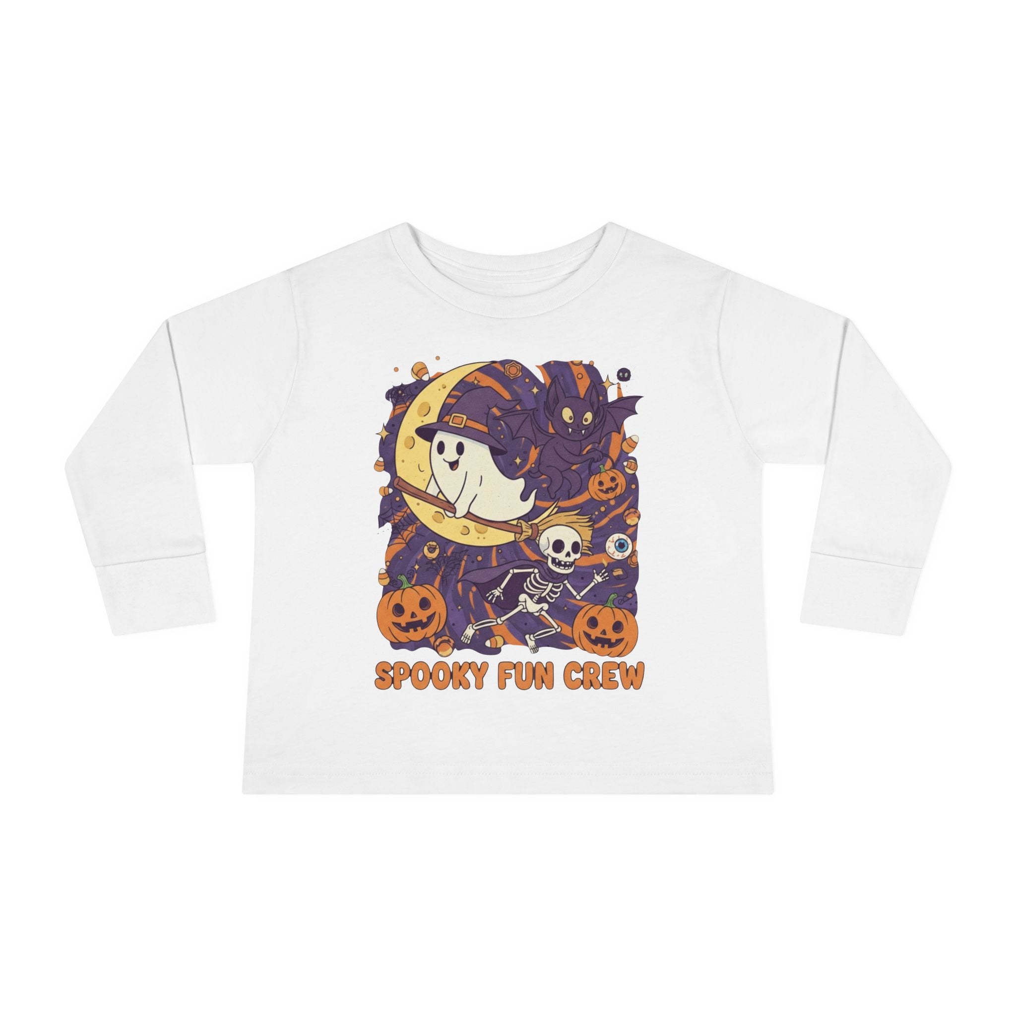 Toddler Halloween Long Sleeve Tee, Spooky Fun Crew Shirt, Kids Halloween Apparel, Fall Outfit for Toddlers, Halloween Party Wear