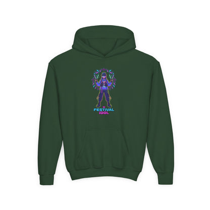 Youth Hoodie — Neon k-Pops Gamer Girl Graphic “Pixel Pal” Streetwear