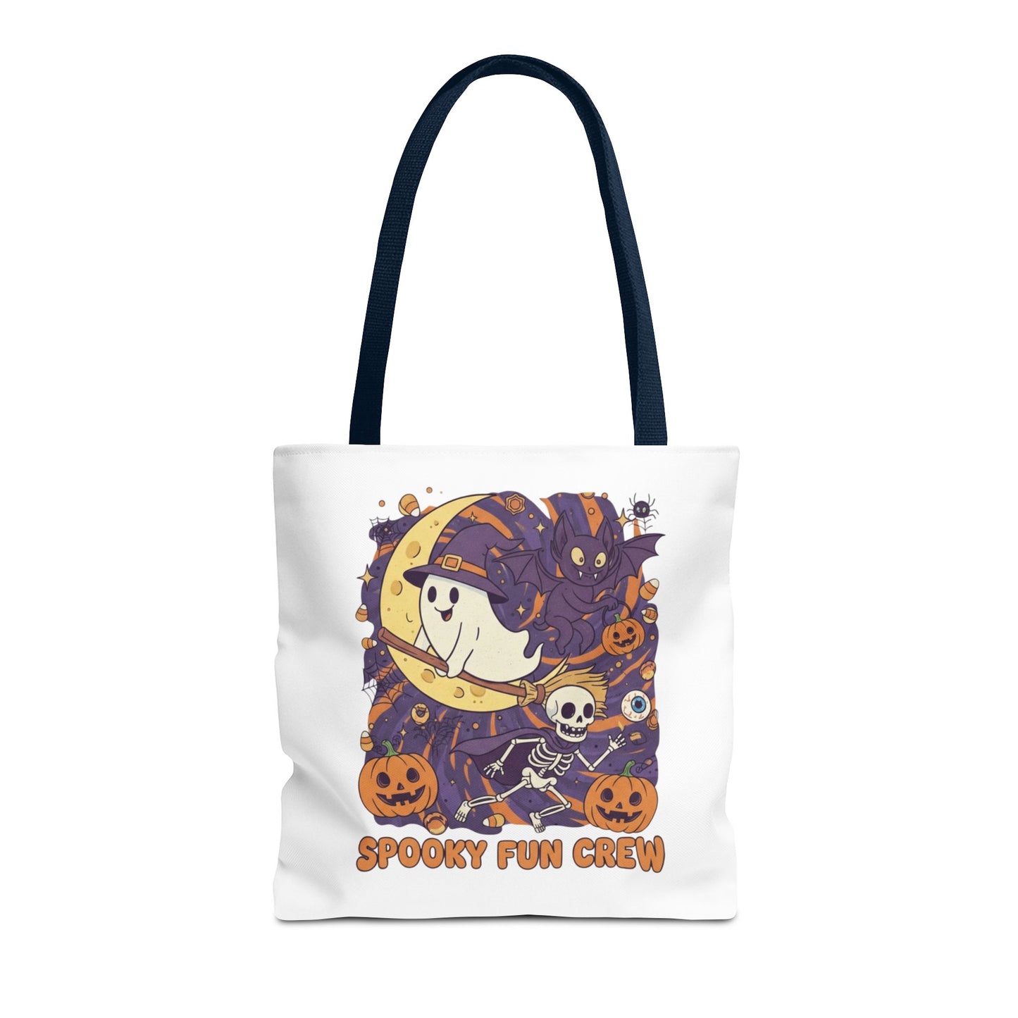 Spooky Fun Crew Halloween Tote Bag, Trick or Treat Bag, Haunted House Accessory, Fall Gift, Party Favor