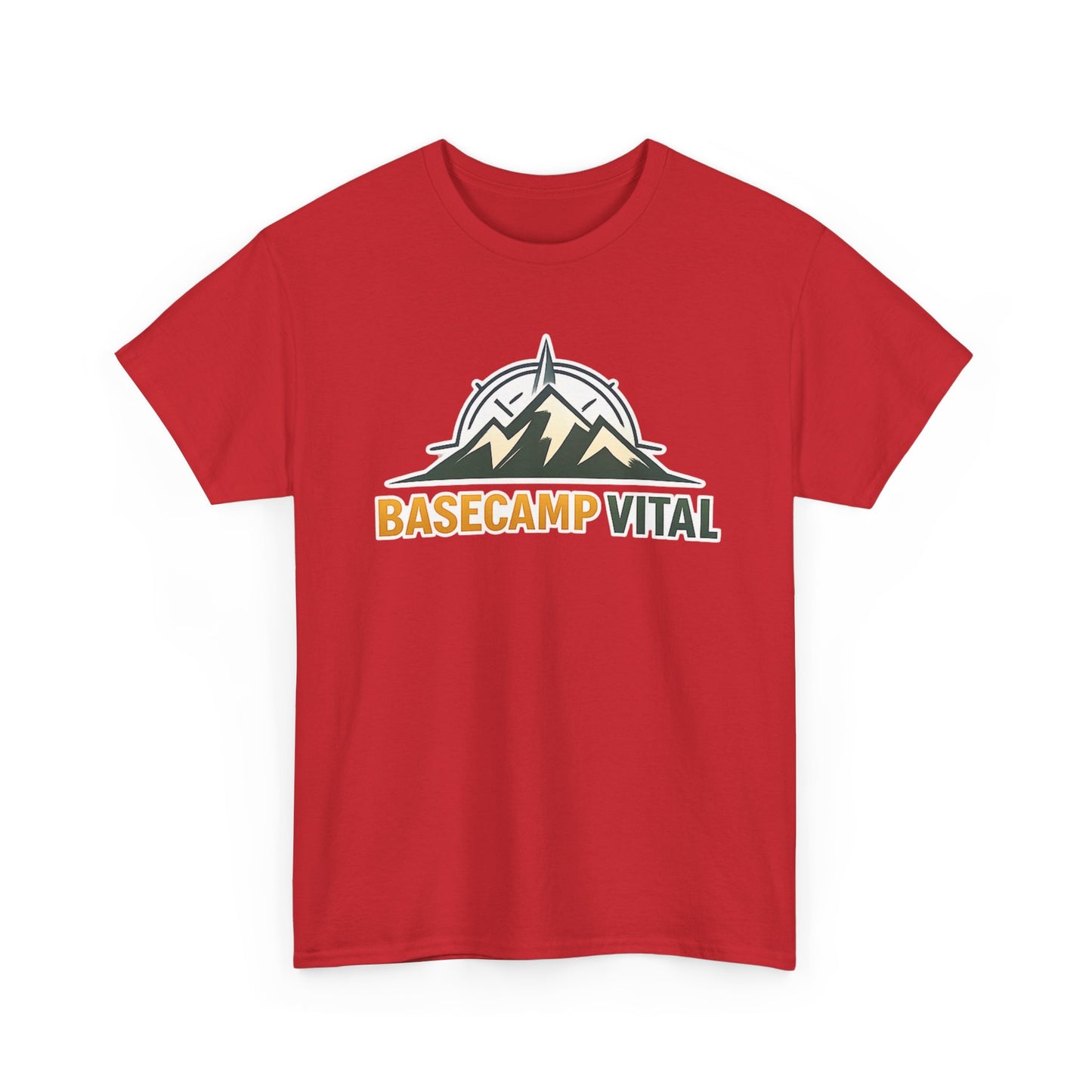 Base Camp Vital Mountain Compass Crewneck T-Shirt | Outdoor Hiking Graphic Tee | Midweight Cotton Trail Shirt (free shipping)