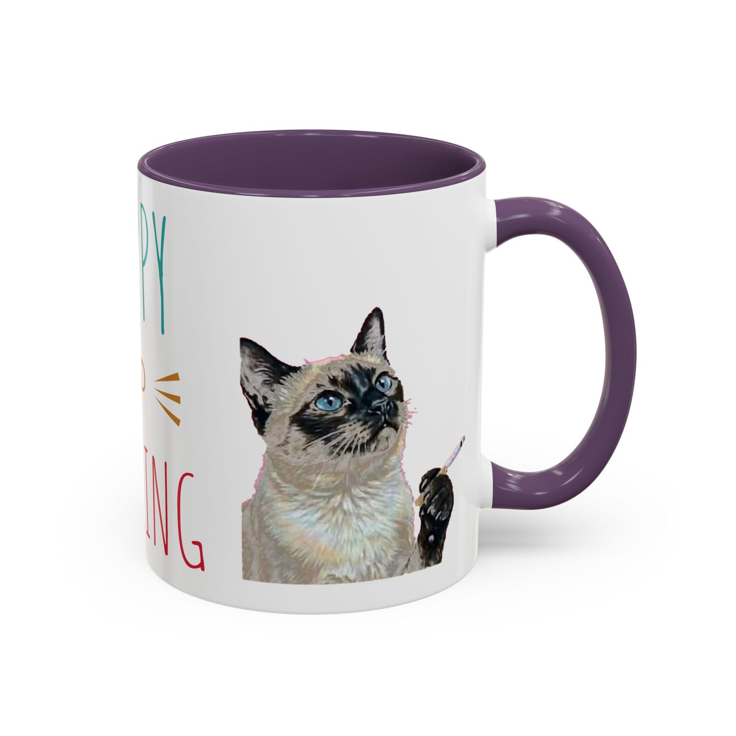 Happy and Dazzling Smoking Cat Accent Coffee Mug — 11/15oz (free shipping)