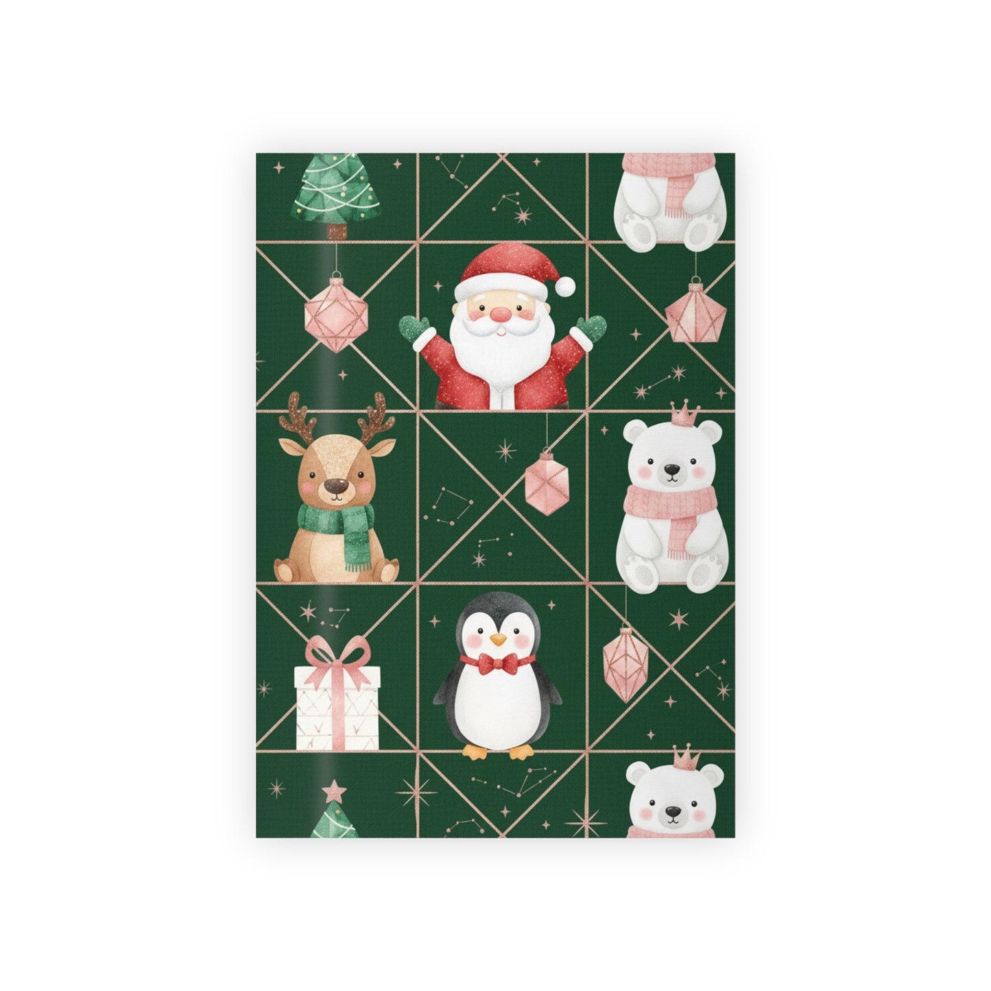 Elegant Santa and friends Gift Wrapping Paper Rolls, 1pc