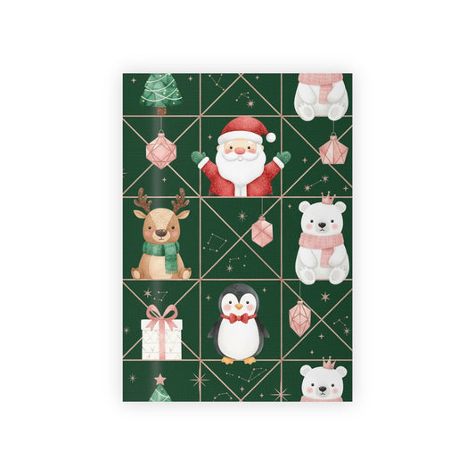 Elegant Santa and friends Gift Wrapping Paper Rolls, 1pc