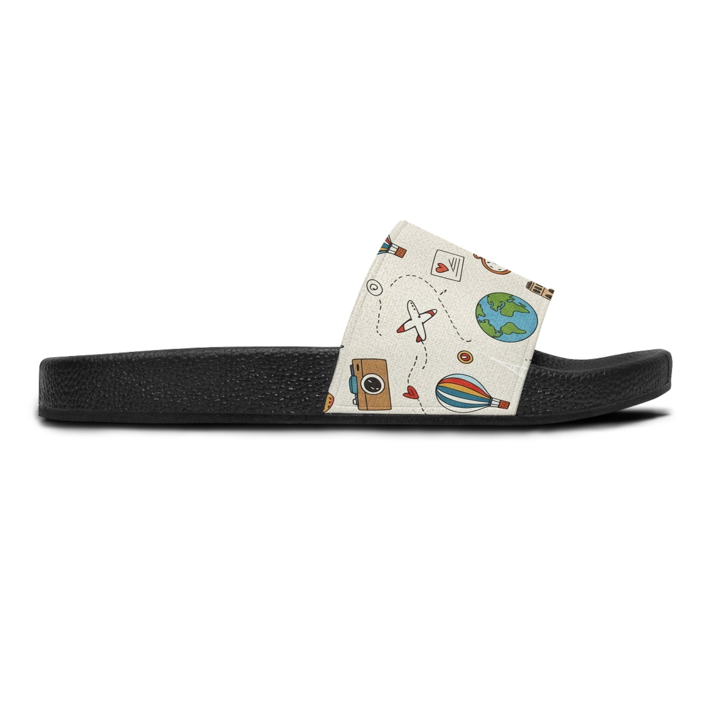 Women's Slide Sandals Travel Doodles / Wanderlust Whimsy