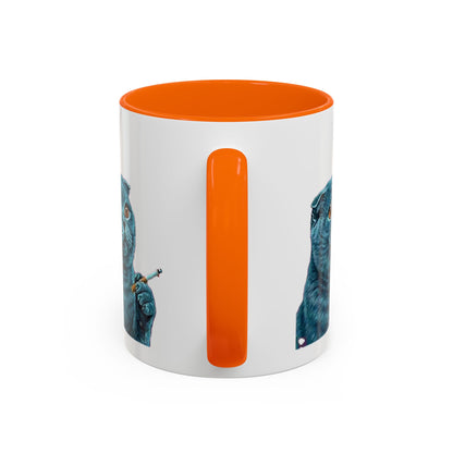 Happy and Dazzling Accent Coffee Mug — Cute Cat Art, Motivational Tea & Coffee Cup (free shipping)