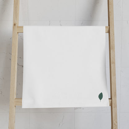 Minimalist Cotton Hand Towel, Elegant Bathroom Decor, Reusable Kitchen Towel, Housewarming Gift, Unique Leaf Design