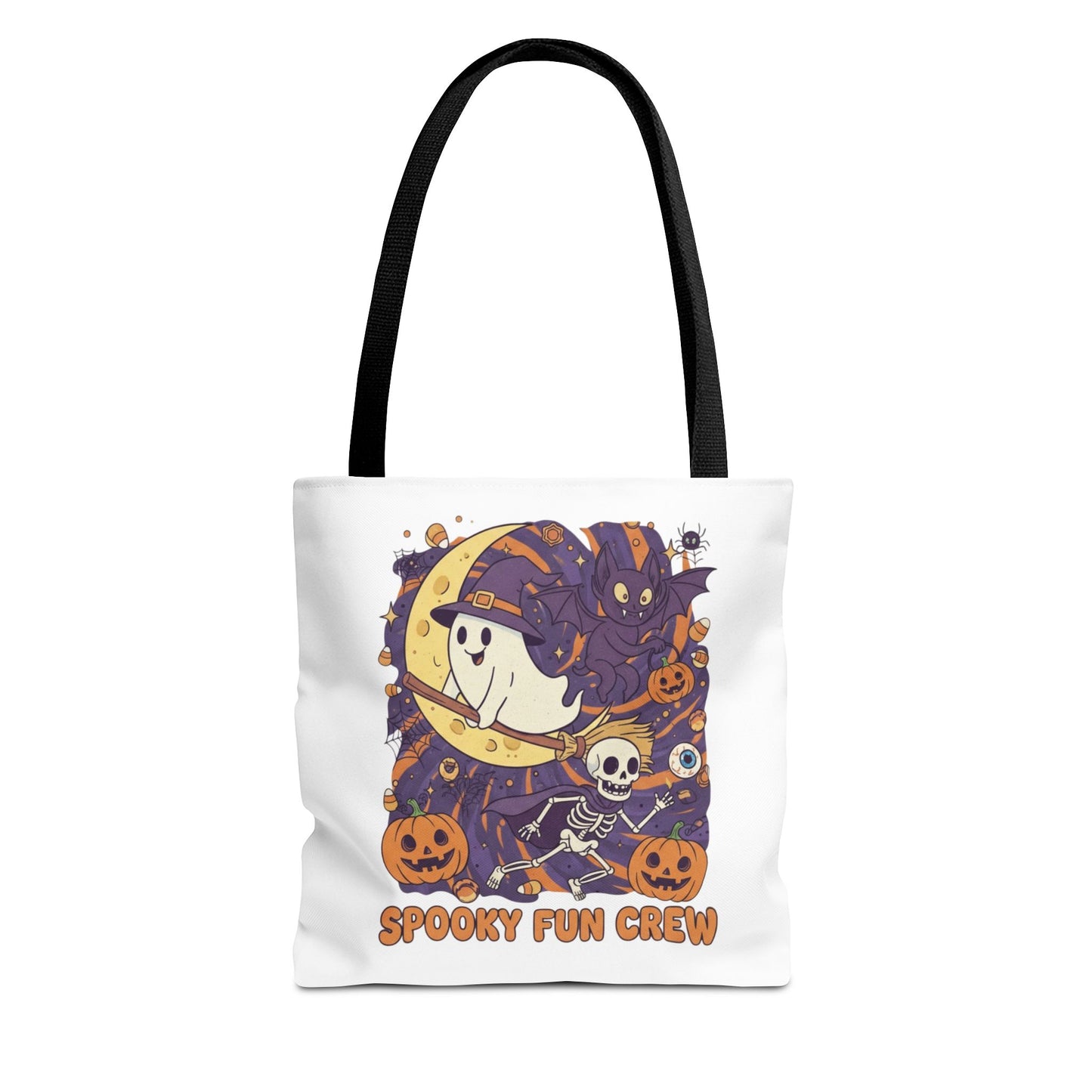 Spooky Fun Crew Halloween Tote Bag, Trick or Treat Bag, Haunted House Accessory, Fall Gift, Party Favor