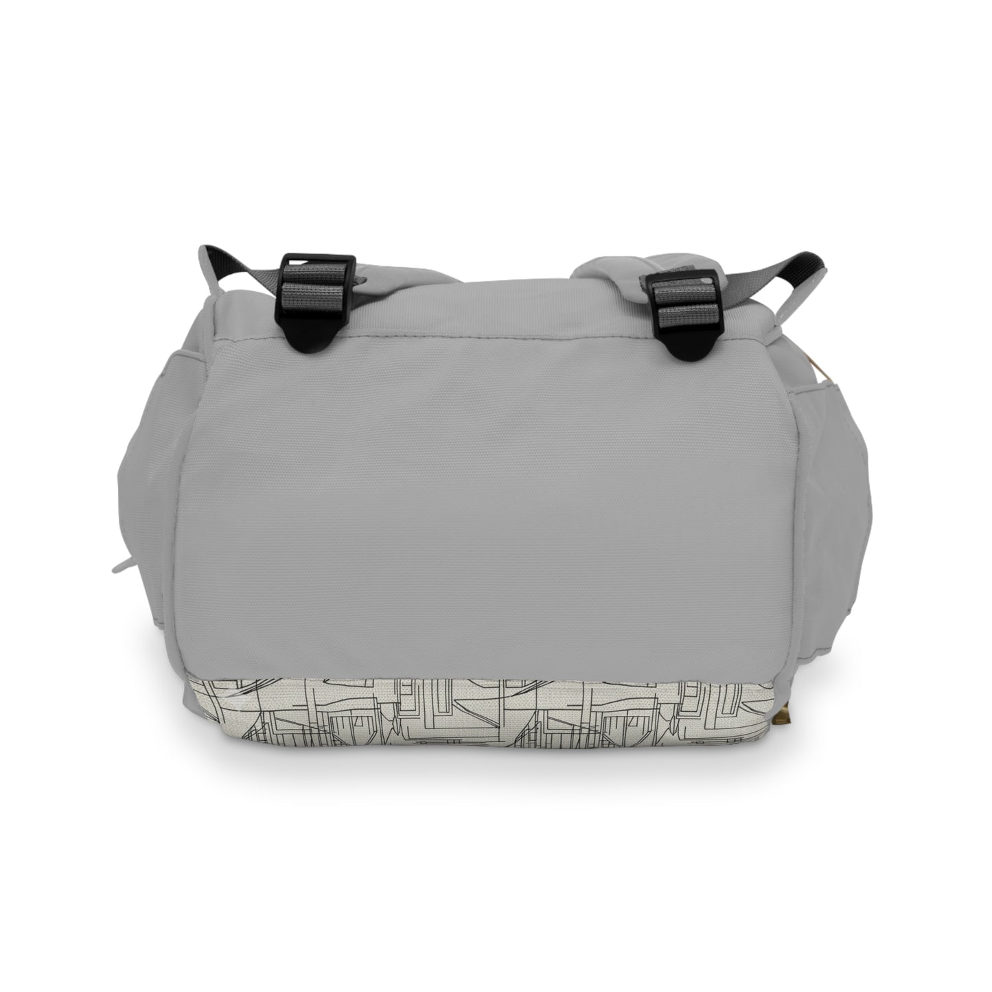 Modern Geometric Diaper Backpack — Multifunctional Baby Travel Bag with Front Organizer