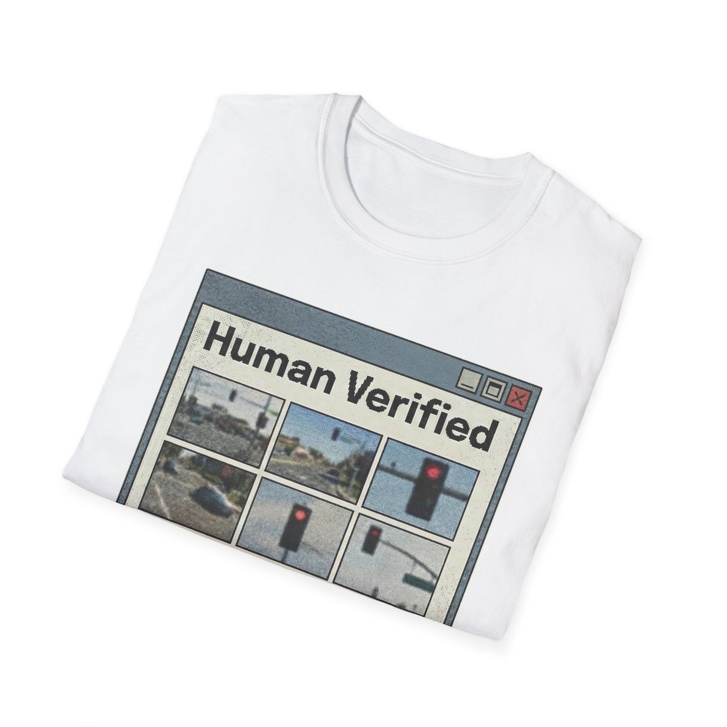 Human Verified T-Shirt – CAPTCHA Traffic Light Graphic Shirt