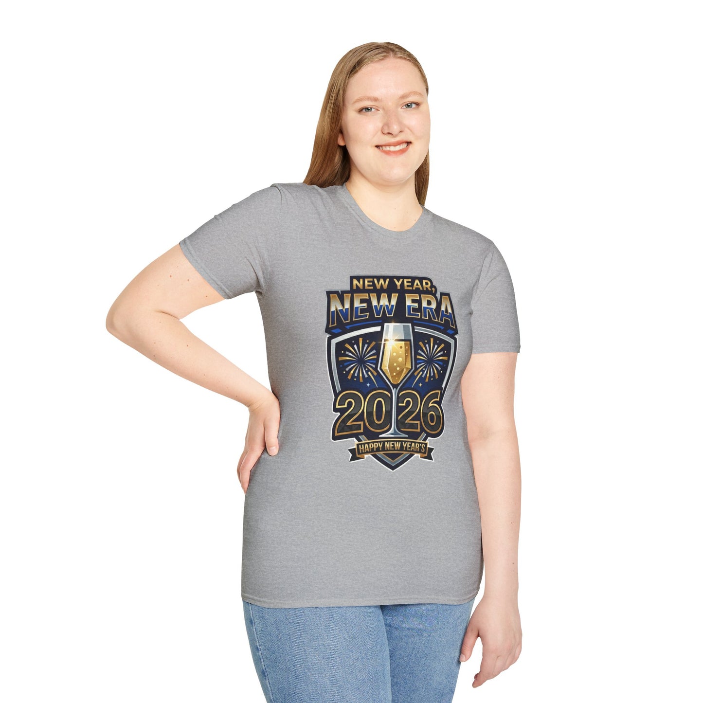New Year 2026 T-Shirt – "New Year, New Era" Champagne & Fireworks Celebration Tee