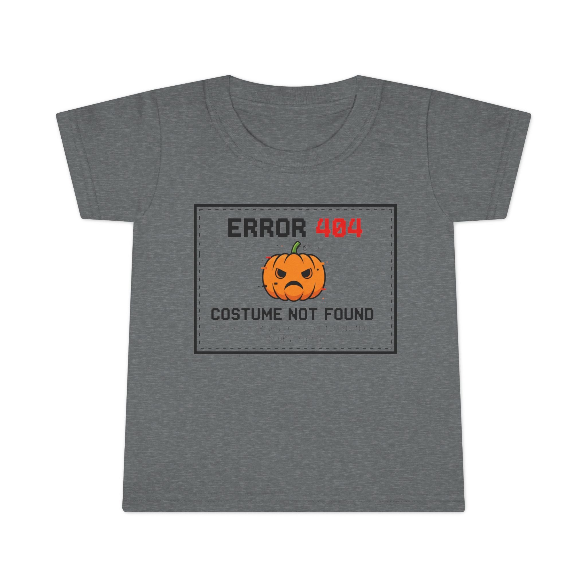 Toddler Halloween T-shirt, Error 404 Costume Not Found Design, Fun Kids Tee, Perfect for Fall Parties, Cute Gift for Toddlers