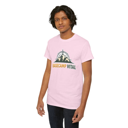 Base Camp Vital Mountain Compass Crewneck T-Shirt | Outdoor Hiking Graphic Tee | Midweight Cotton Trail Shirt (free shipping)