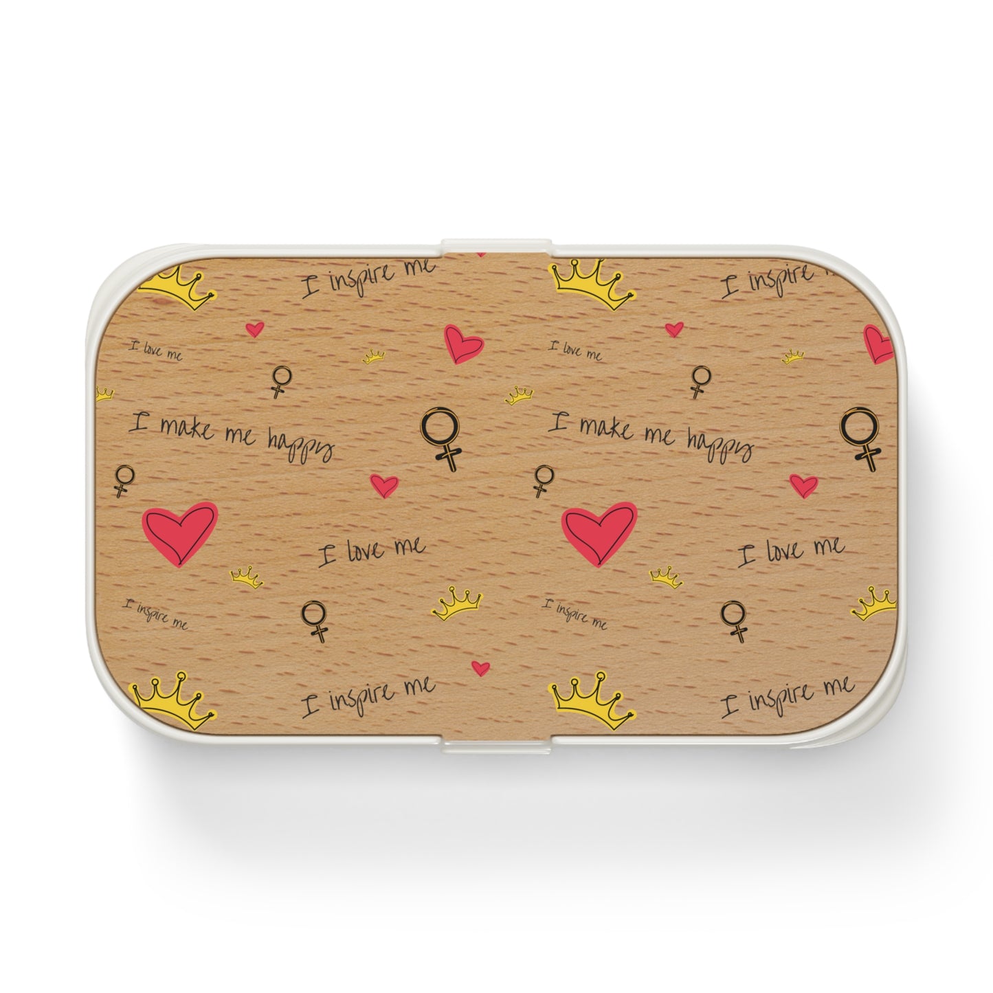 Charming Bento Lunch Box - "I Make Me Happy" Design