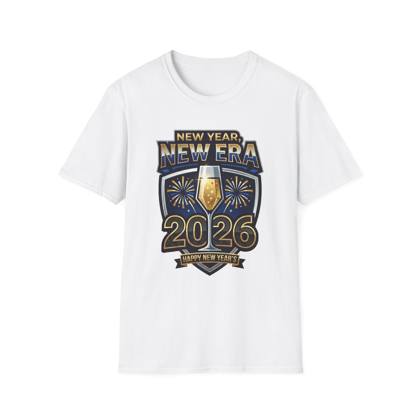 New Year 2026 T-Shirt – "New Year, New Era" Champagne & Fireworks Celebration Tee
