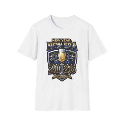 New Year 2026 T-Shirt – "New Year, New Era" Champagne & Fireworks Celebration Tee