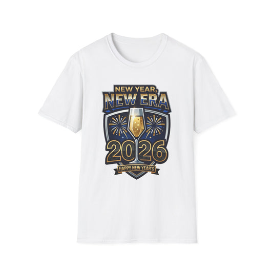New Year 2026 T-Shirt – "New Year, New Era" Champagne & Fireworks Celebration Tee
