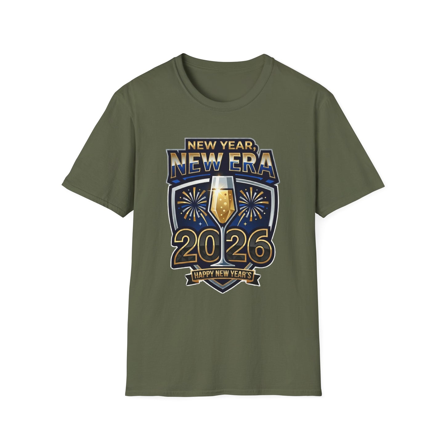New Year 2026 T-Shirt – "New Year, New Era" Champagne & Fireworks Celebration Tee