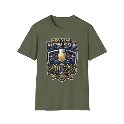 New Year 2026 T-Shirt – "New Year, New Era" Champagne & Fireworks Celebration Tee