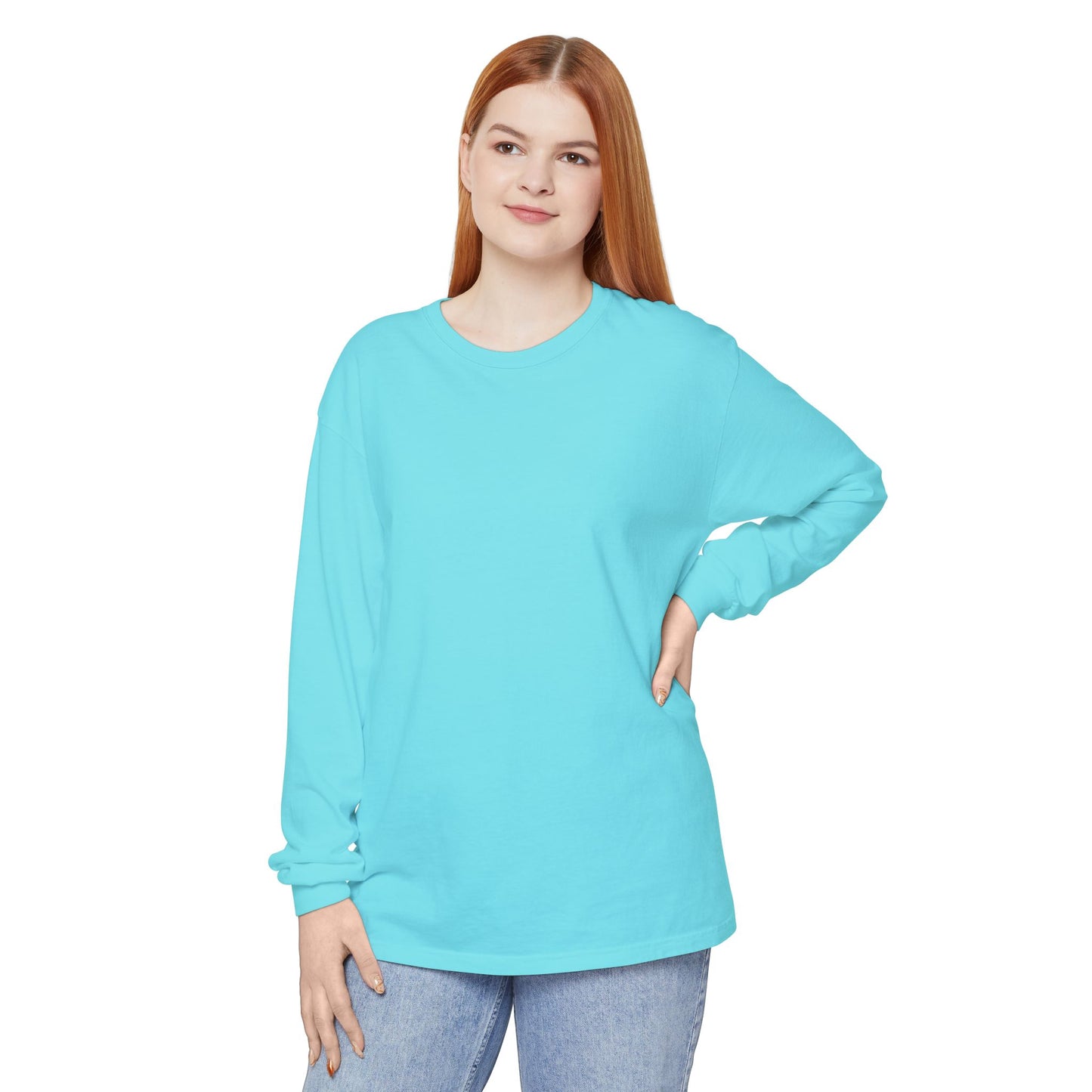 Women’s lagoon blue, Ocean Breeze blue colored Long Sleeve T-Shirt
