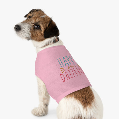Happy and Dazzling Pet Tank Top — Colorful Graphic Dog Shirt for Everyday Wear