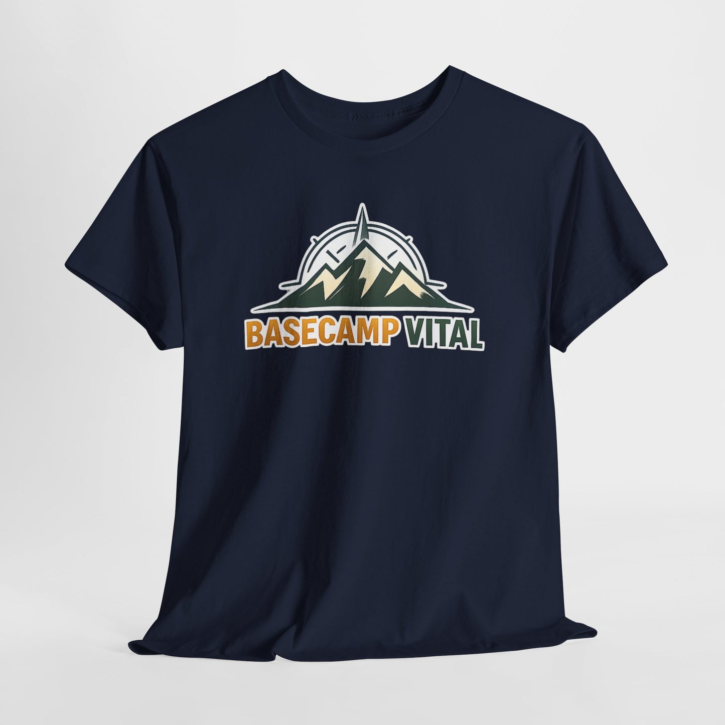 Base Camp Vital Mountain Compass Crewneck T-Shirt | Outdoor Hiking Graphic Tee | Midweight Cotton Trail Shirt (free shipping)