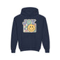 Girls Youth Hoodie – Retro 'JOY' Smiley Graphic Kids Sweatshirt