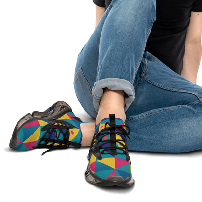 men's Colorful Geometric Mesh Sneakers — Men's Athletic Casual Shoes (free shipping)