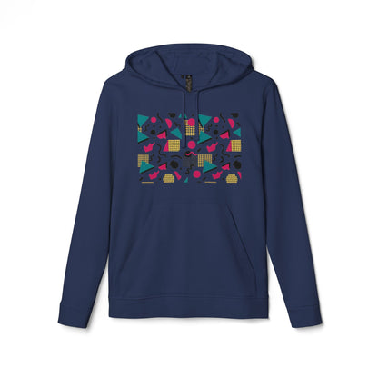 Adidas Retro 80’s Memphis Graphic Hoodie — Colorful 80s-Inspired Geometric Design