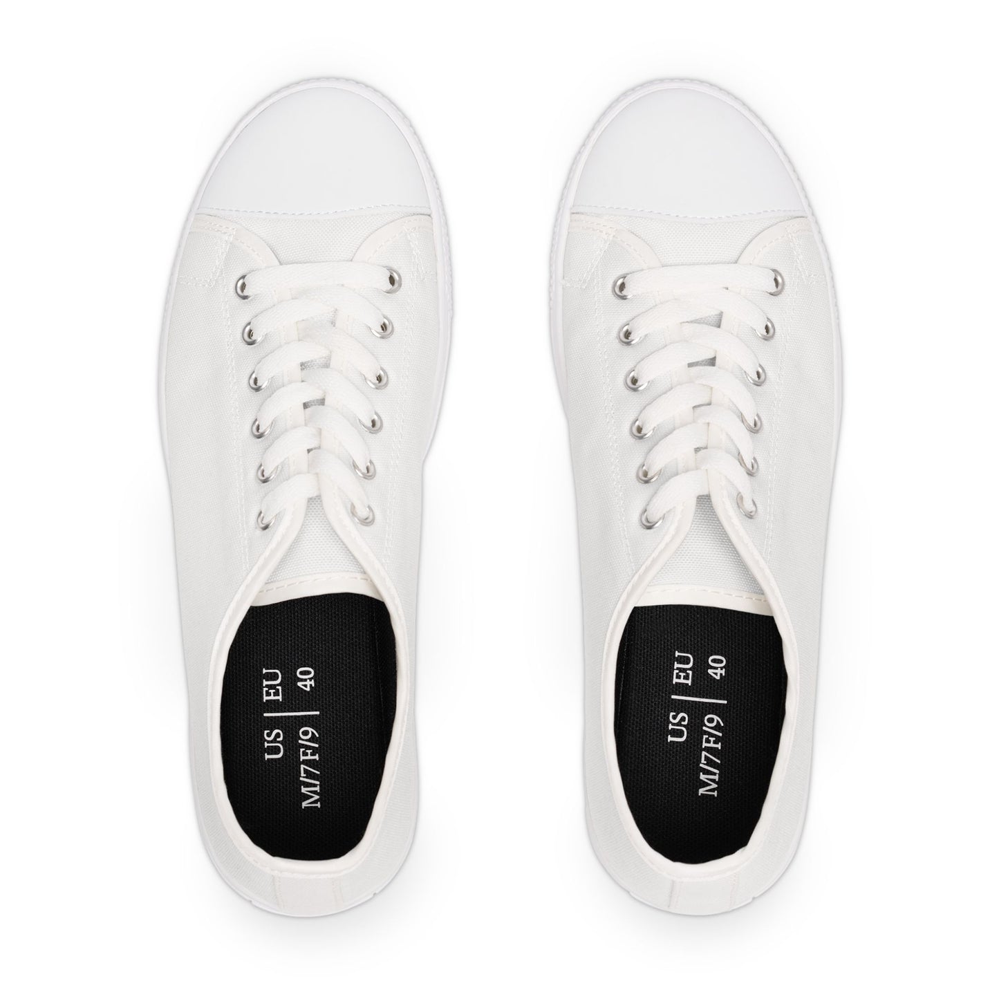 Classic White Low-Top Sneakers — Women’s Casual Canvas Shoes