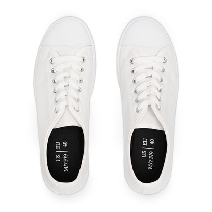 Classic White Low-Top Sneakers — Women’s Casual Canvas Shoes