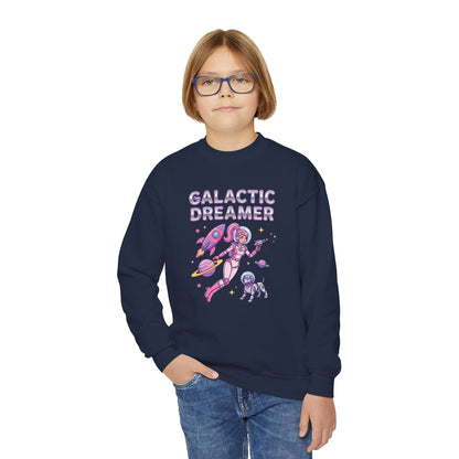 Youth Sweatshirt — "Galactic Dreamer" Astronaut Mermaid Crewneck
