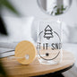 Let It Snow Sipper Glass — 16oz Holiday Tumbler with Bamboo Lid & Straw